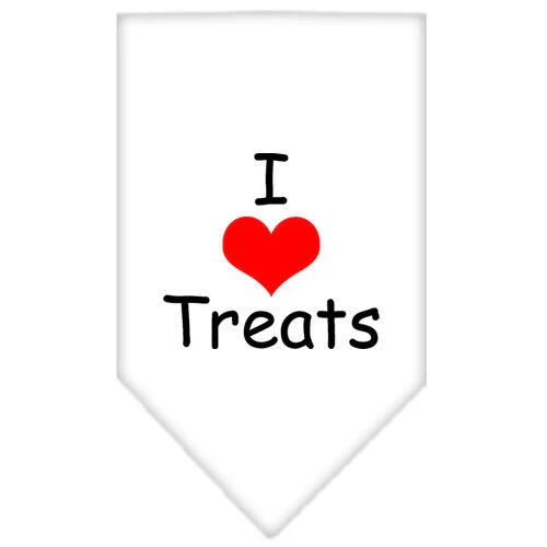Pet and Dog Bandana Screen Printed, "I Love Treats" - Image 4