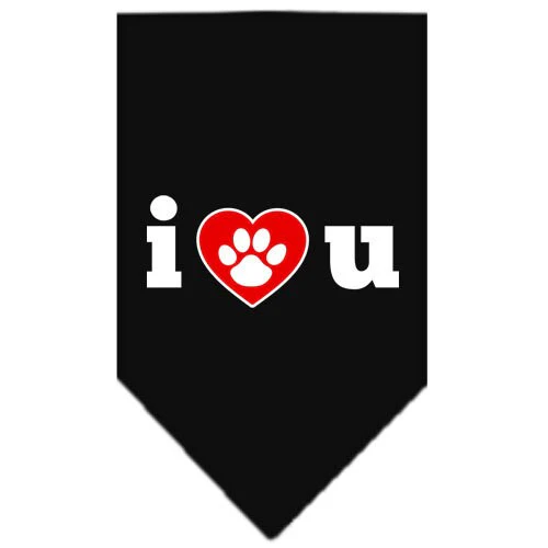 Pet and Dog Bandana Screen Printed, "I Love You" - Image 2