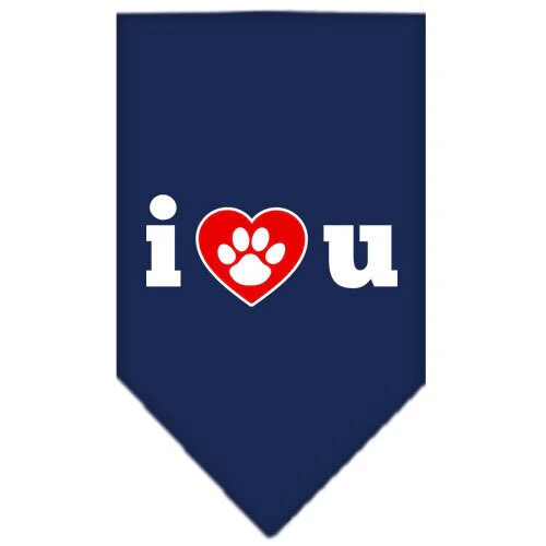 Pet and Dog Bandana Screen Printed, "I Love You" - Image 3