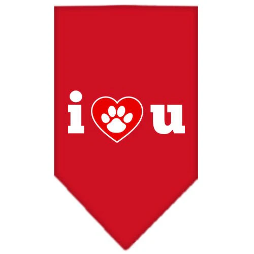 Pet and Dog Bandana Screen Printed, "I Love You" - Image 4