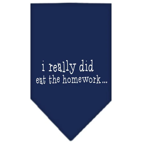 Pet and Dog Bandana Screen Printed, "I Really Did Eat The Homework" - Image 2