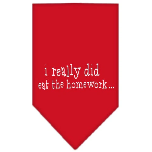Pet and Dog Bandana Screen Printed, "I Really Did Eat The Homework" - Image 3