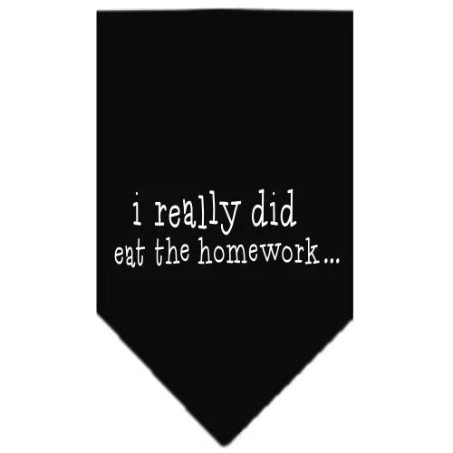 Pet and Dog Bandana Screen Printed, "I Really Did Eat The Homework" - Image 4