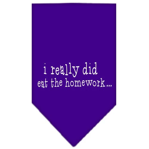 Pet and Dog Bandana Screen Printed, "I Really Did Eat The Homework" - Image 5