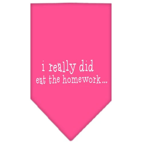 Pet and Dog Bandana Screen Printed, "I Really Did Eat The Homework" - Image 7