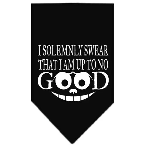 Pet and Dog Bandana Screen Printed, "I Solemnly Swear That I Am Up To No Good" - Image 2