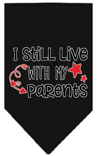 Pet and Dog Bandana Screen Printed, "I Still Live With My Parents" - Image 2