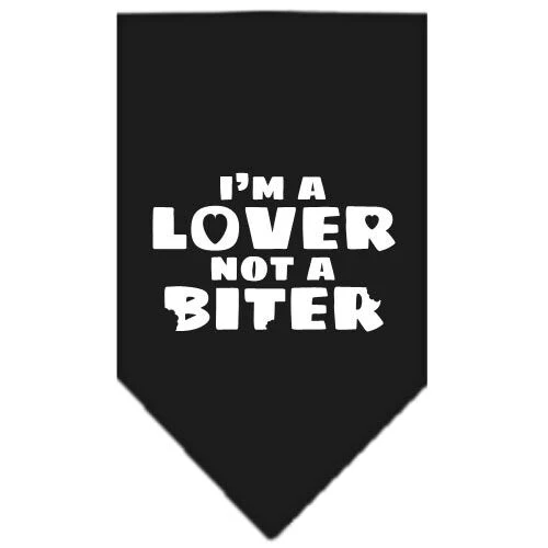 Pet and Dog Bandana Screen Printed,  "I'm a Lover, Not A Biter" - Image 3