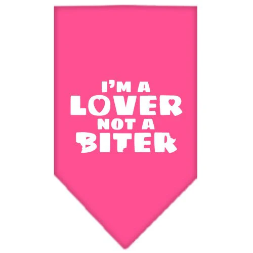 Pet and Dog Bandana Screen Printed,  "I'm a Lover, Not A Biter" - Image 4