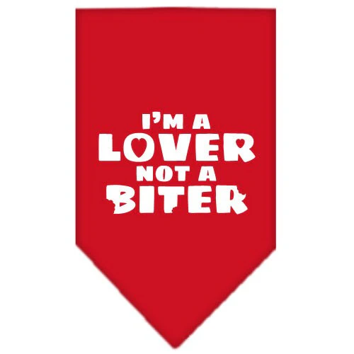 Pet and Dog Bandana Screen Printed,  "I'm a Lover, Not A Biter" - Image 6