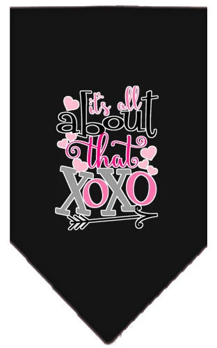 Pet and Dog Bandana Screen Printed, "It's All About That XOXO" - Image 2