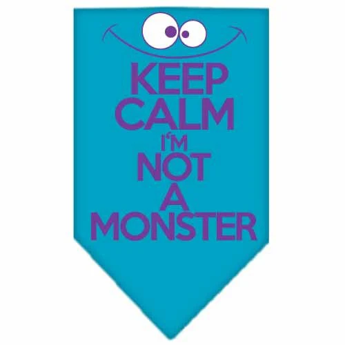 Pet and Dog Bandana Screen Printed, "Keep Calm, I'm Not A Monster" - Image 10