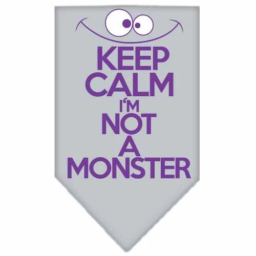 Pet and Dog Bandana Screen Printed, "Keep Calm, I'm Not A Monster" - Image 3