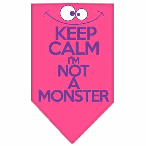 Pet and Dog Bandana Screen Printed, "Keep Calm, I'm Not A Monster" - Image 4