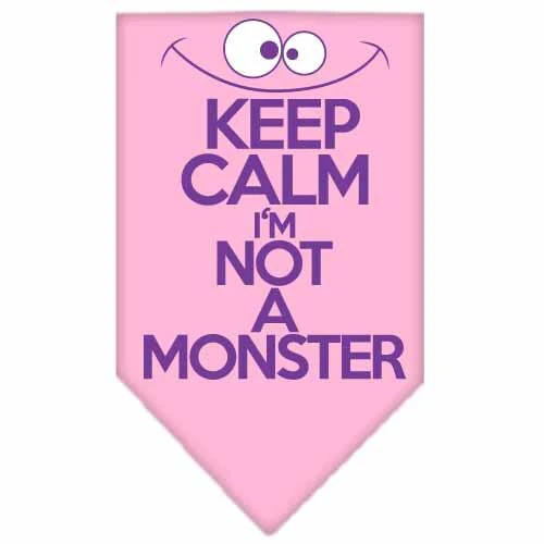 Pet and Dog Bandana Screen Printed, "Keep Calm, I'm Not A Monster" - Image 5