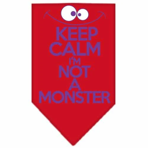 Pet and Dog Bandana Screen Printed, "Keep Calm, I'm Not A Monster" - Image 6