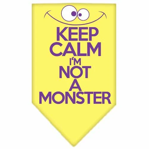 Pet and Dog Bandana Screen Printed, "Keep Calm, I'm Not A Monster" - Image 7
