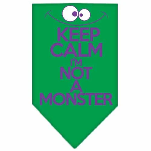 Pet and Dog Bandana Screen Printed, "Keep Calm, I'm Not A Monster" - Image 8