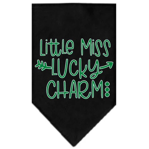 Pet and Dog Bandana Screen Printed, "Little Miss Lucky Charm" - Image 2
