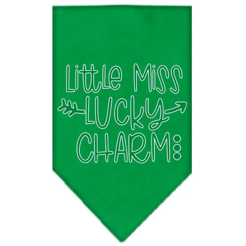 Pet and Dog Bandana Screen Printed, "Little Miss Lucky Charm" - Image 4