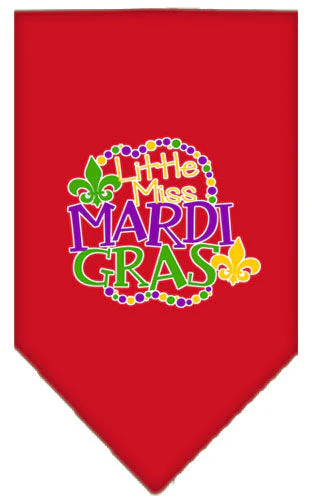 Pet and Dog Bandana Screen Printed, "Little Miss Mardi Gras" - Image 14