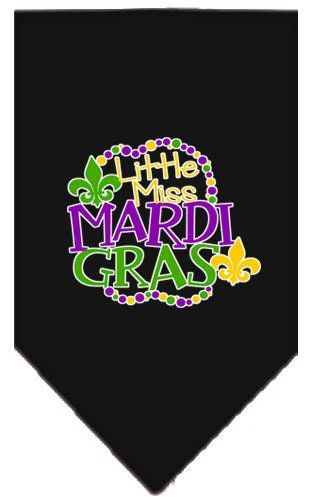 Pet and Dog Bandana Screen Printed, "Little Miss Mardi Gras" - Image 2
