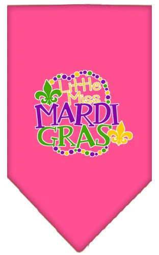 Pet and Dog Bandana Screen Printed, "Little Miss Mardi Gras" - Image 3