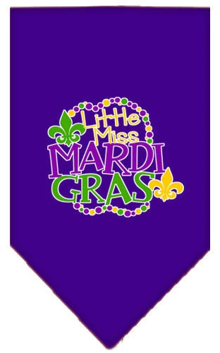 Pet and Dog Bandana Screen Printed, "Little Miss Mardi Gras" - Image 6