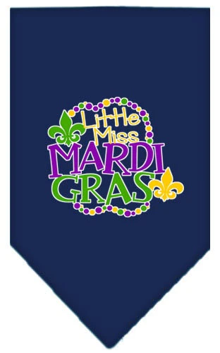 Pet and Dog Bandana Screen Printed, "Little Miss Mardi Gras" - Image 8