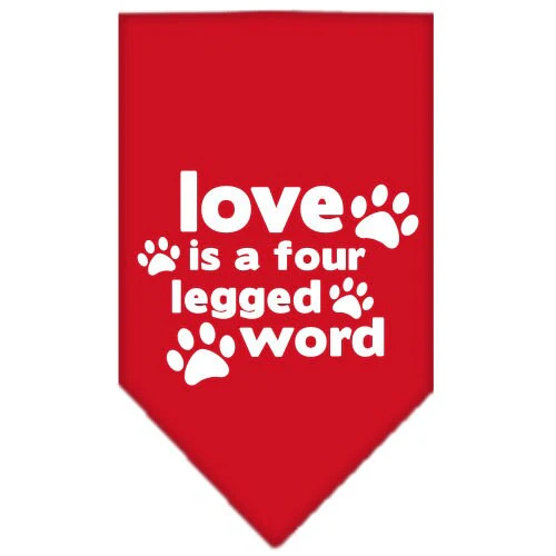 Pet and Dog Bandana Screen Printed, "Love Is A Four Legged Word" - Image 3