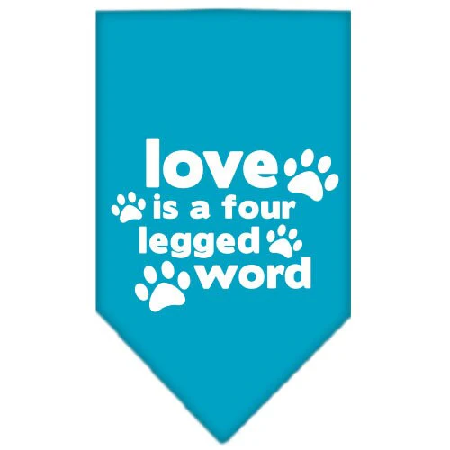Pet and Dog Bandana Screen Printed, "Love Is A Four Legged Word" - Image 4