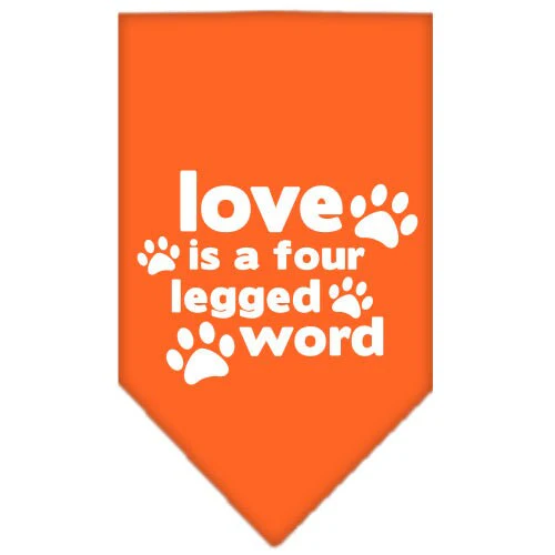 Pet and Dog Bandana Screen Printed, "Love Is A Four Legged Word" - Image 6