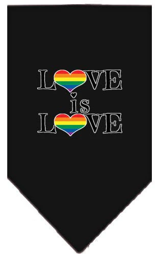 Pet and Dog Bandana Screen Printed, "Love Is Love" - Image 2