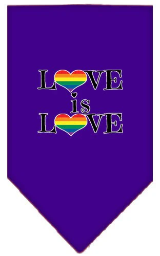 Pet and Dog Bandana Screen Printed, "Love Is Love" - Image 6