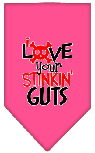 Pet and Dog Bandana Screen Printed, "Love Your Stinkin Guts" - Image 2