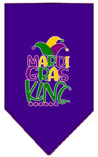 Pet and Dog Bandana Screen Printed, "Mardi Gras King" - Image 6