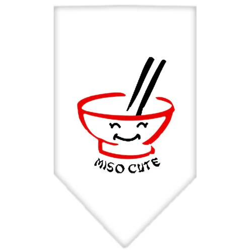 Pet and Dog Bandana Screen Printed, "Miso Cute" - Image 3