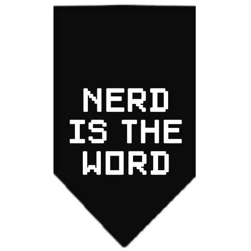 Pet and Dog Bandana Screen Printed, "Nerd Is The Word" - Image 2