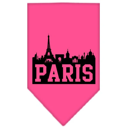 Pet and Dog Bandana Screen Printed, "Paris Skyline" - Image 3