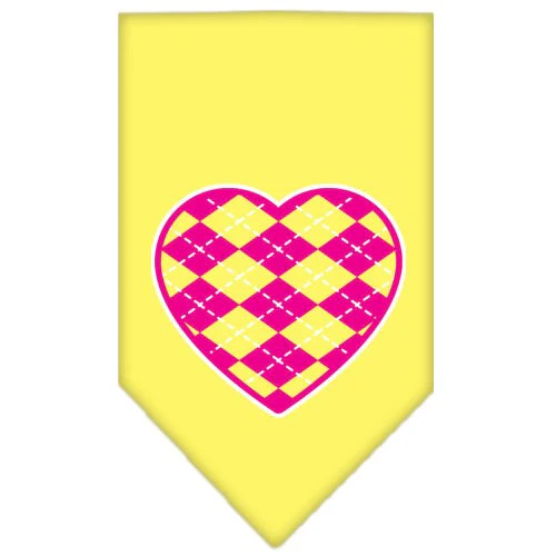 Pet and Dog Bandana Screen Printed, "Pink Argyle Heart" - Image 7