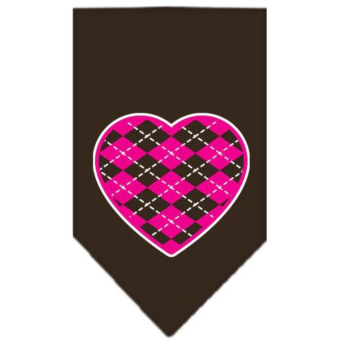 Pet and Dog Bandana Screen Printed, "Pink Argyle Heart" - Image 8