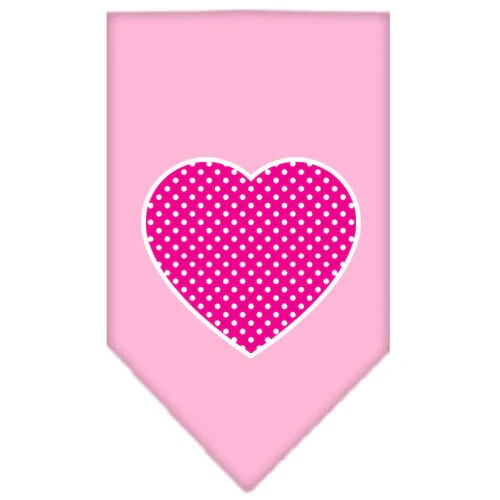 Pet and Dog Bandana Screen Printed, "Pink Swiss Dot Heart" - Image 5
