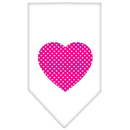 Pet and Dog Bandana Screen Printed, "Pink Swiss Dot Heart" - Image 7