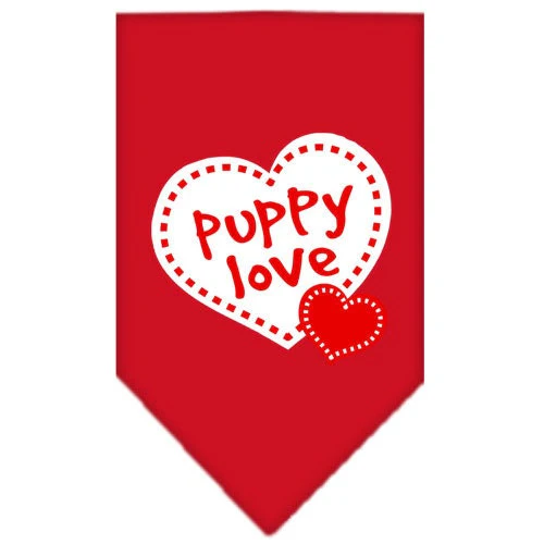 Pet and Dog Bandana Screen Printed, "Puppy Love" - Image 4
