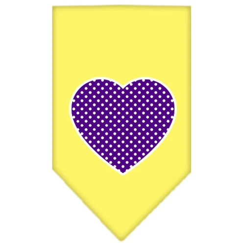 Pet and Dog Bandana Screen Printed, "Purple Swiss Dot Heart" - Image 10