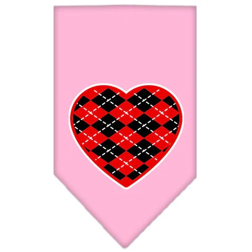 Pet and Dog Bandana Screen Printed, "Red Argyle Heart" - Image 6