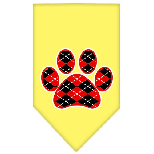 Pet and Dog Bandana Screen Printed, "Red Argyle Paw" - Image 7