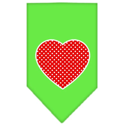 Pet and Dog Bandana Screen Printed, "Red Swiss Dot Heart" - Image 10