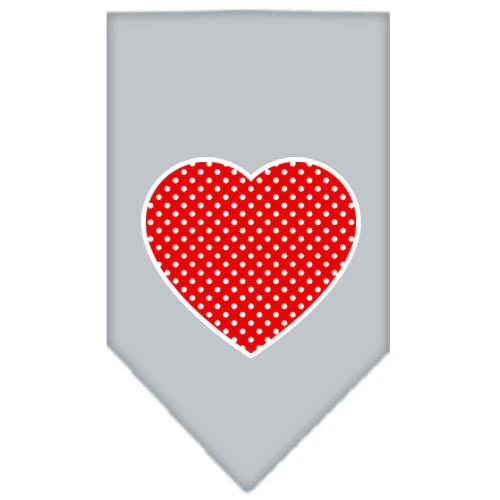 Pet and Dog Bandana Screen Printed, "Red Swiss Dot Heart" - Image 4