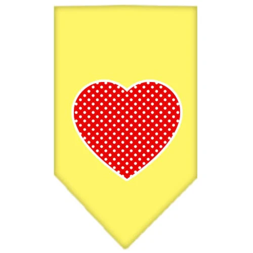 Pet and Dog Bandana Screen Printed, "Red Swiss Dot Heart" - Image 6